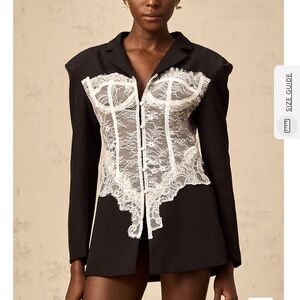 Black and White Lace Blazer dress